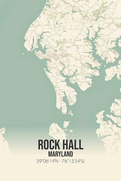 Vintage map of Rock Hall (Maryland), USA. by Prints of Place