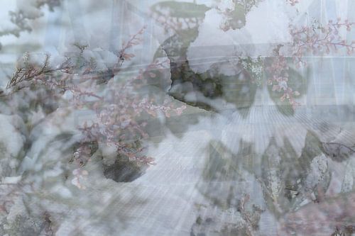 Winterlandschap met een brug en natuur close-up II | Abstracte fotografie