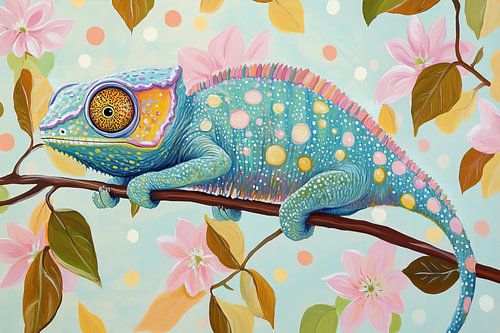 Bunte Chamäleon-Szene
