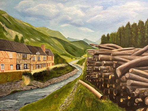 Besonderes Gemälde mit Berglandschaft