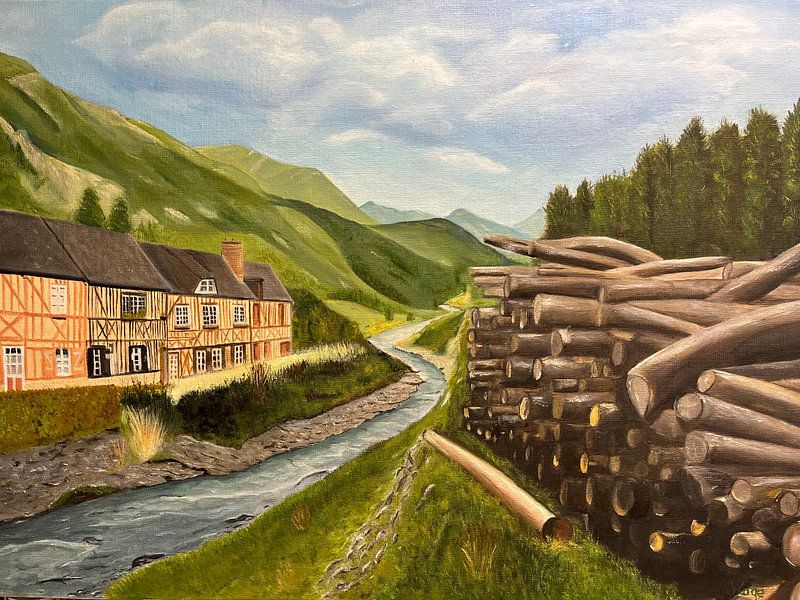 Besonderes Gemälde mit Berglandschaft von Wilma Hage