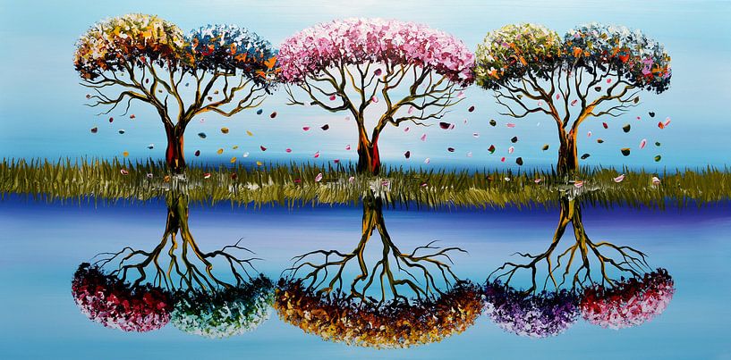 Blaue Jahreszeiten von Gena Theheartofart