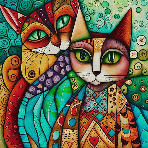 Gekke katten kunstwerk