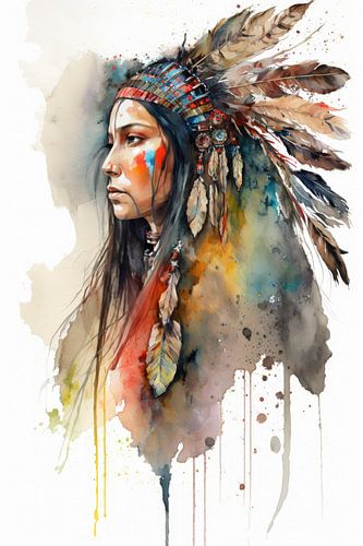 Boho stijl indiaanse traditionele vrouw