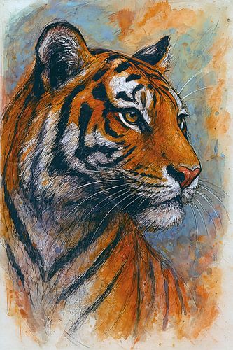 Eine Illustration eines Tigers. von Johannes