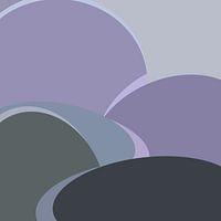 Grey Expression - Illustration numérique abstraite en gris et violet doux, faisant partie d'une série de couleurs
