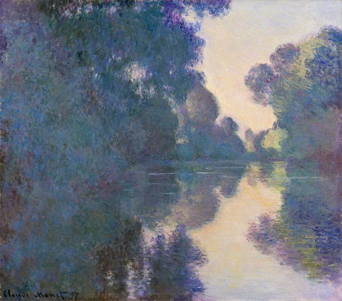 'S morgens op de Seine in de buurt van Giverny, Claude Monet van Meesterlijcke Meesters