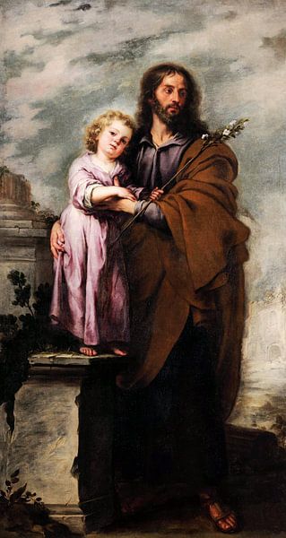 Bolome Esteban Murillo,Saint Joseph and the Christ Child, 1666 by finemasterpiece