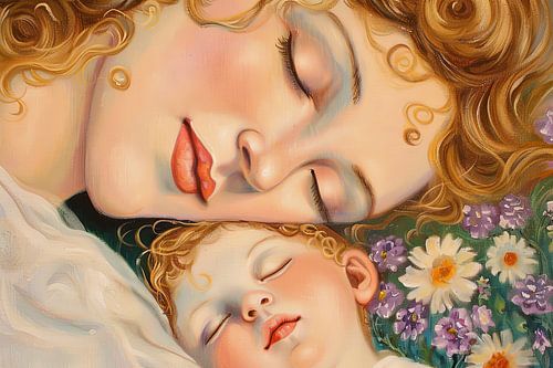 schilderachtig portret klassiek moeder met kind