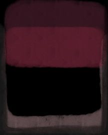 Moderne abstrakte Kunst in warmem Rosa, Violett, Schwarz und Off-White von Dina Dankers