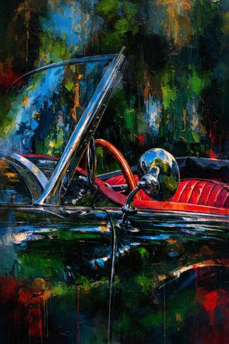 A classic car in brushstrokes