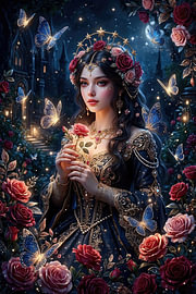 Midnight Butterfly Blossom by Susanne Van Grimbergen