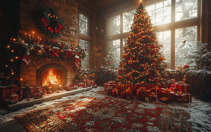 Gezellige kerst woonkamer van Lufy