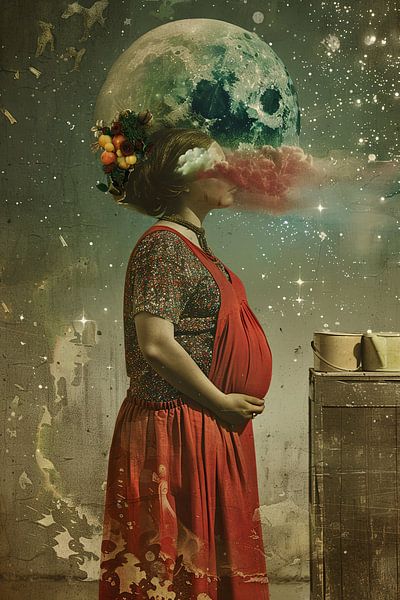 surrealistisches Porträt Frau von Egon Zitter