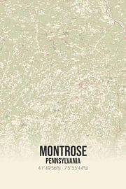 Carte ancienne de Montrose (Pennsylvanie), USA. sur Affiches de lieux
