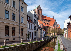 Innenstadt von Wismar an der Ostseeküste im Bundesland Mecklenburg-Vorpommern