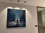 Customer photo: Mystical deer winter wonderland Christmas magic by Mel Digital Art