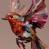Oiseau coloré en coups de pinceau sur But First Framing