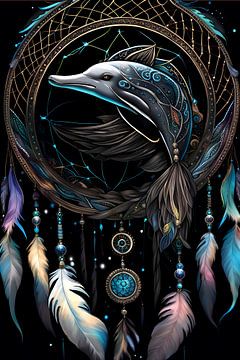 Dreamcatcher Dolphin Indian Power Animal Totem Animal by Creavasis