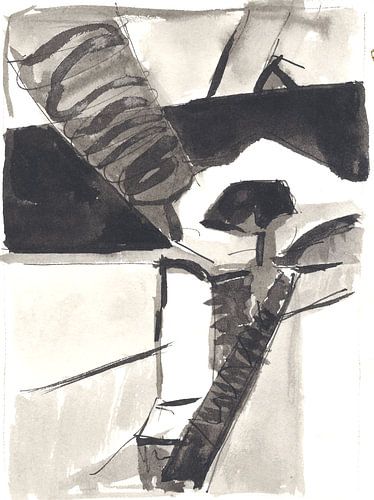 abstract composition with black and white