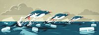 Penguins Swimming in Formation by Eduard Broekhuijsen thumbnail