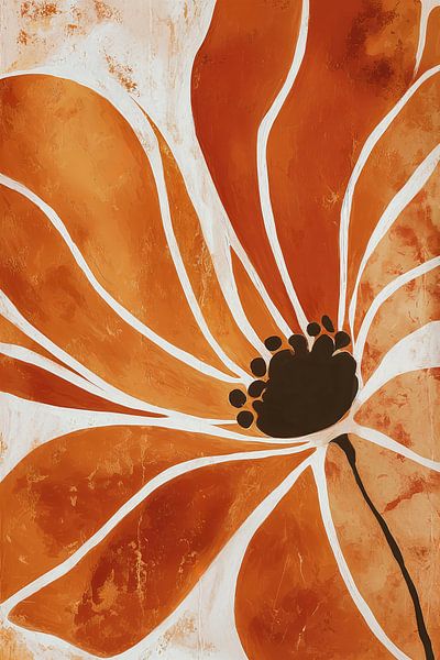 Abstrakte Blume in Bernstein Nr. 2 von Studio BB