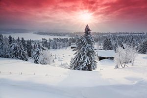 Sonnenaufgang in Sjusjøen bei Lillehammer von Rob Kints