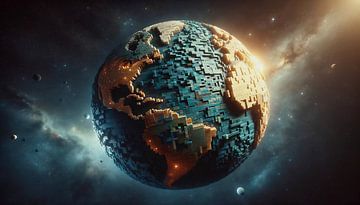 Pixelwereld in de kosmos van Jonas Weinitschke