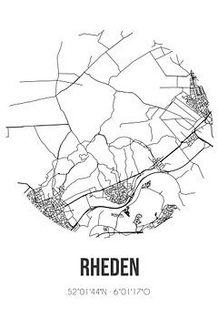 Rheden (Gelderland) | Karte | Schwarz und weiß von Rezona