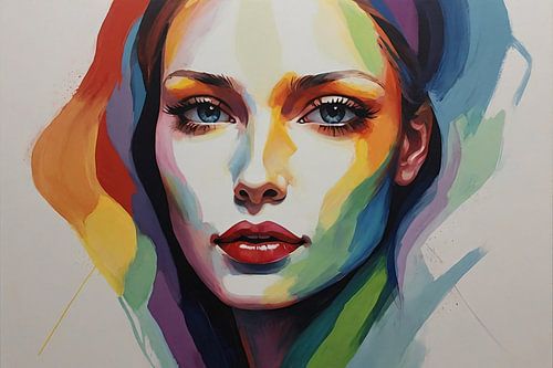 Kleurrijk portret vrouw