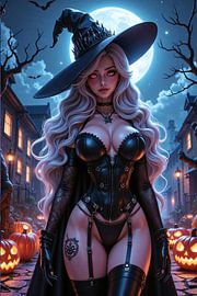 MORWENA - Sexy Anime Girl als Heks met Halloween van INFERAURUM
