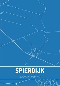 Blaupause | Karte | Spierdijk (Noord-Holland) von Rezona