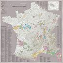 Carte de France des Gastronomes, couleur Grise par MAPOM Geoatlas Aperçu