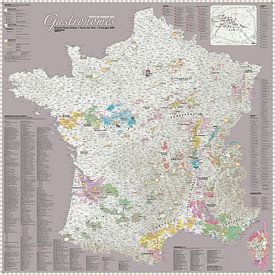 France Gastronomy Map, Grey von MAPOM Geoatlas