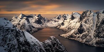 Kjerkfjorden among mountains by Wojciech Kruczynski