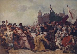 Die Statue von Alva wird in Antwerpen zerstört, Charles Verlat, 1888