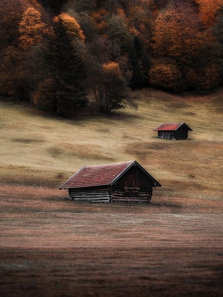 Alpine hut during autumn by Daniël de Jong