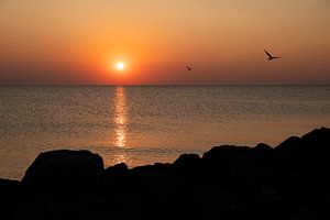coucher de soleil à Brouwersdam