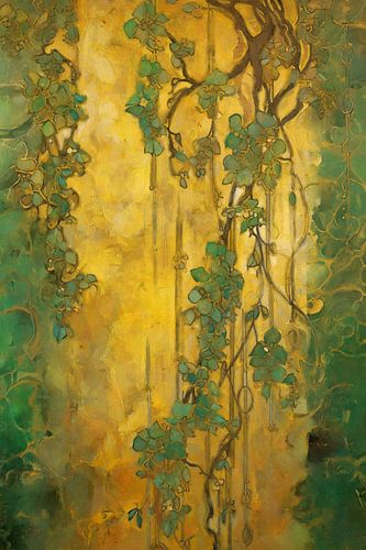 Klimop Tegen Gouden Achtergrond