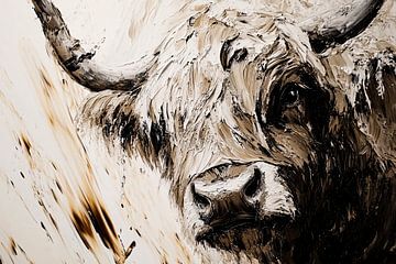 Schotse Hooglander abstract kunstwerk van Imperial Art House