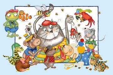 Mizzimo the cat and his friends