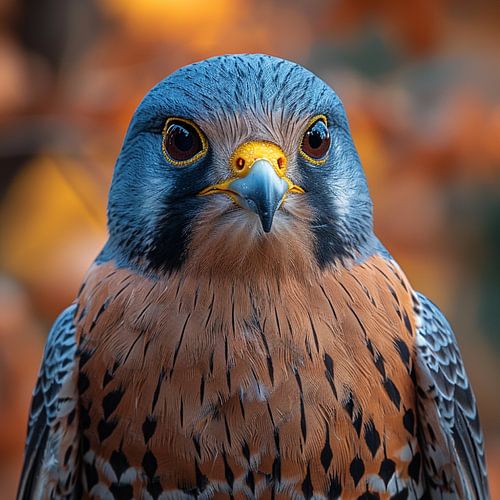 Close Up of a Kestrel Bird of Prey Portrait