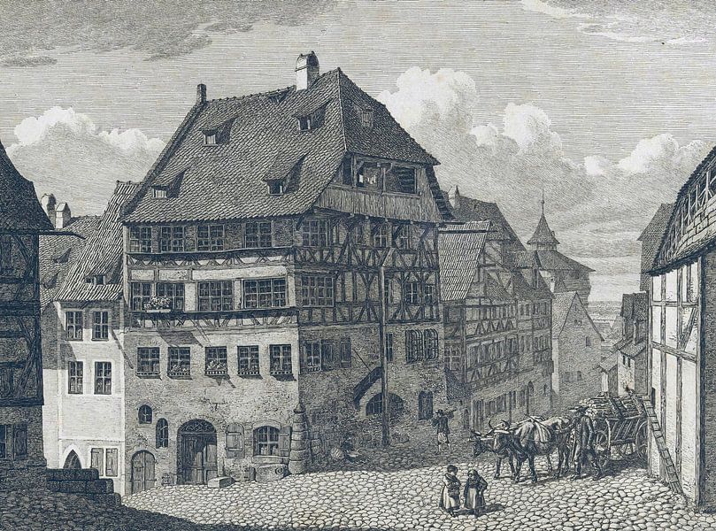 Johann Adam Klein, Ansicht des Geburtshauses von Albrecht Dürer in Nürnberg, 1816 von Atelier Liesjes
