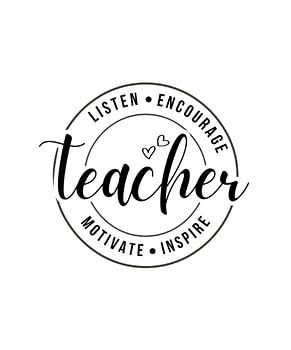 "Zuhören, Ermutigen, Motivieren, Inspirieren" Lehrergrafik