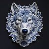 Delft Blue Wolf Crest by Christian Ovís