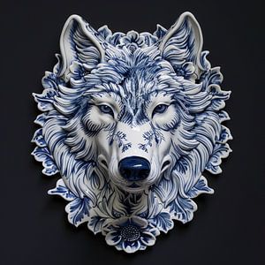Delft Blue Wolf Wappen