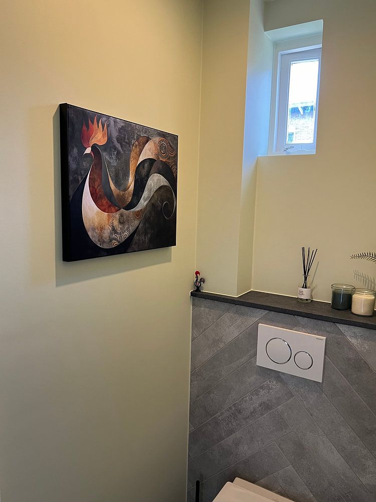 Hahn-Malerei | Ewiger Tanz der Morgenröte  von Blickfänger Gemälde 