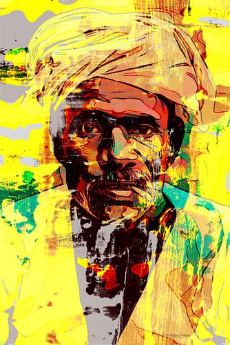 Mann mit Turban raucht eine Zigarre