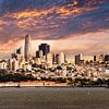Skyline San Francisco Californie en tant que photo panoramique avec ciel et nuages d'orage sur Dieter Walther