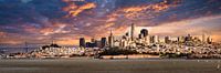 Skyline San Francisco Californie en tant que photo panoramique avec ciel et nuages d'orage par Dieter Walther Aperçu